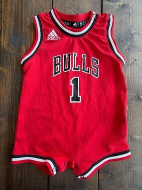 Adidas Red Chicago Bulls Infant Jersey Romper “Rose 1” Derrick Rose